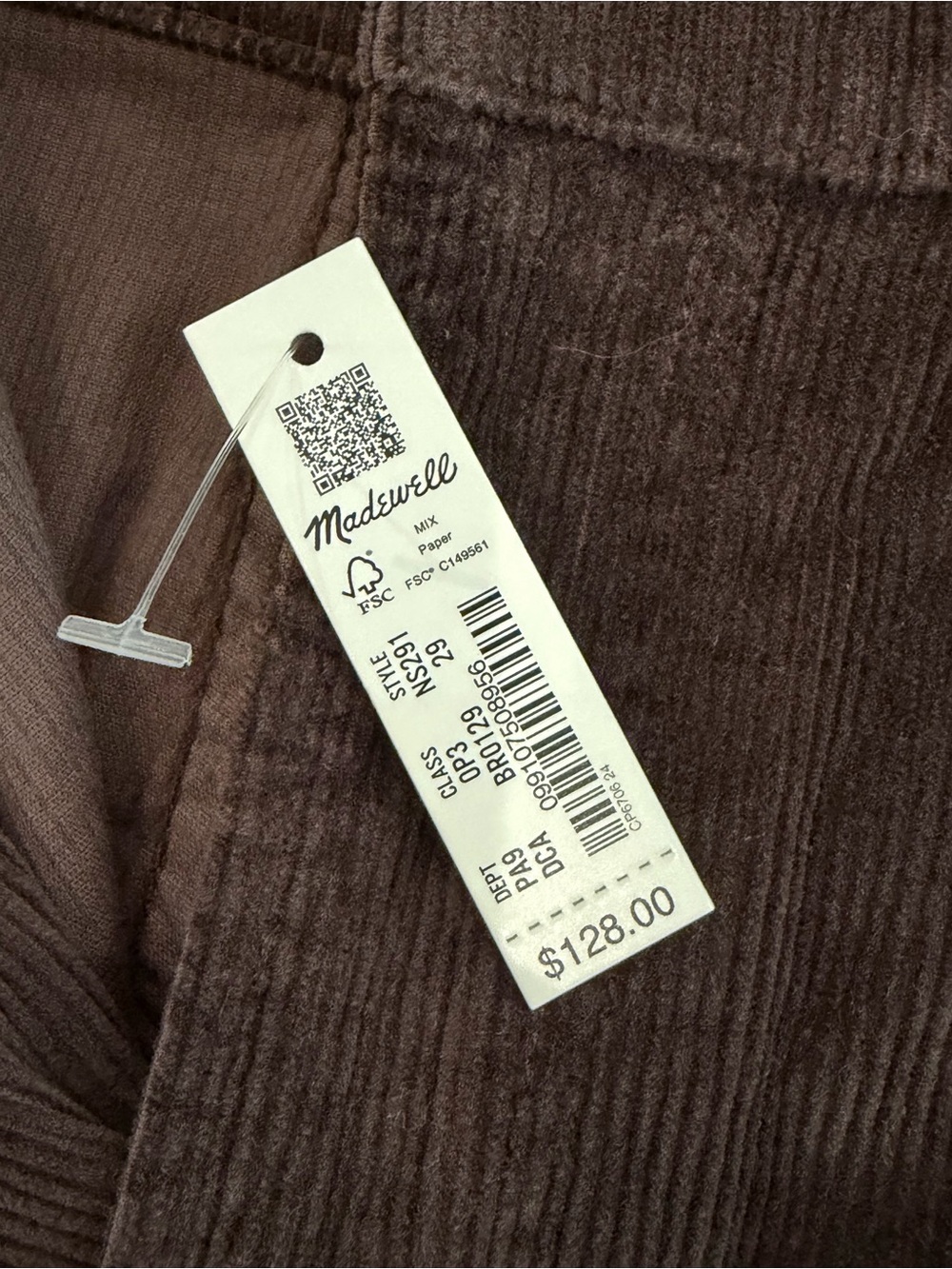 Madewell Emmett Wide Leg Corduroy Pants Womens 29 Brown High Rise Full Length - Picture 5 of 8